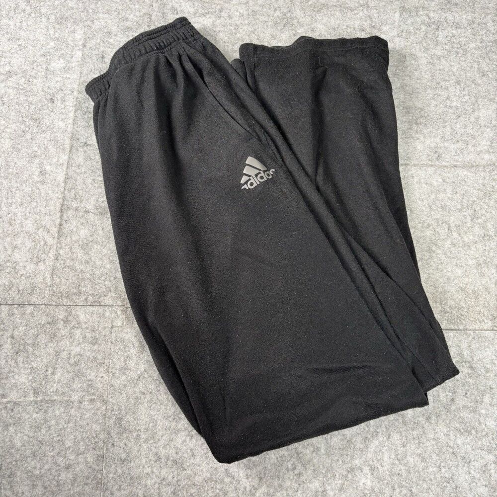 2014 Adidas Black Climawarm Straight Athletic Pants Sweats Joggers Mens Medium